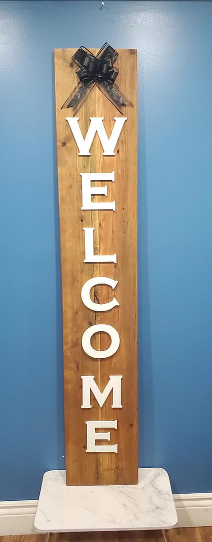 vertical welcome porch sign