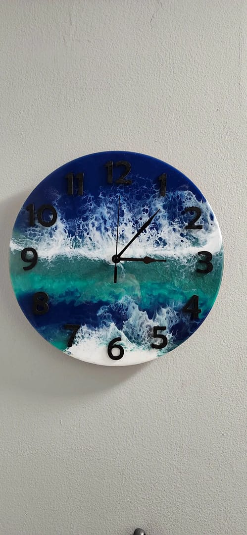 Epoxy Beach Wave Clock - Image 3