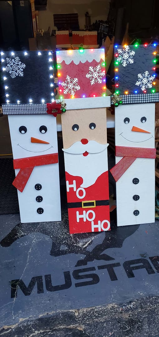 Christmas theme Santa and Snowman light ups