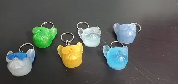 Dog face epoxy key chain