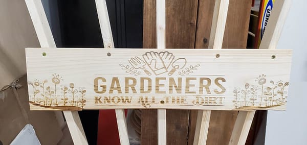 Sign on Garden Trellis