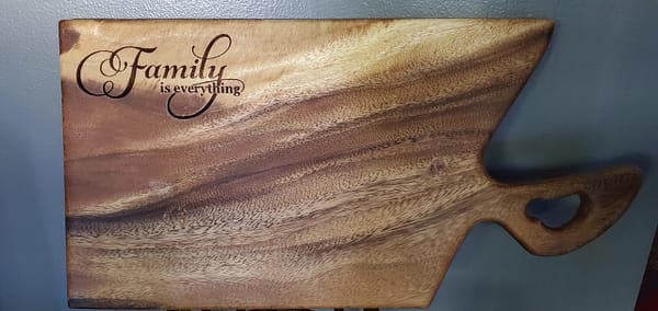 Bubinga Board with Family Engraving