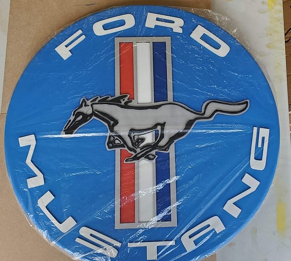 Grabber Blue Ford Mustang Wall Sign