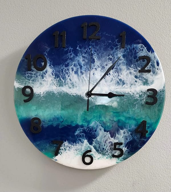 Epoxy Beach Wave Clock