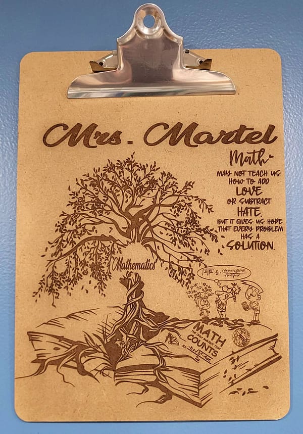 Laser Engraved Teacher Clipboard