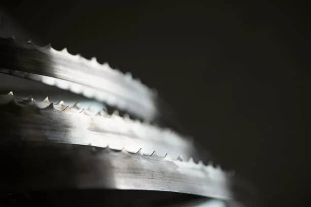 Close up band saw blade